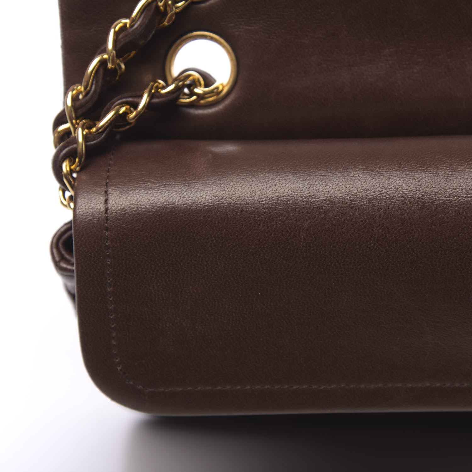 Chanel Lambskin Quilted Small Double Flap Brown 13 of 16
