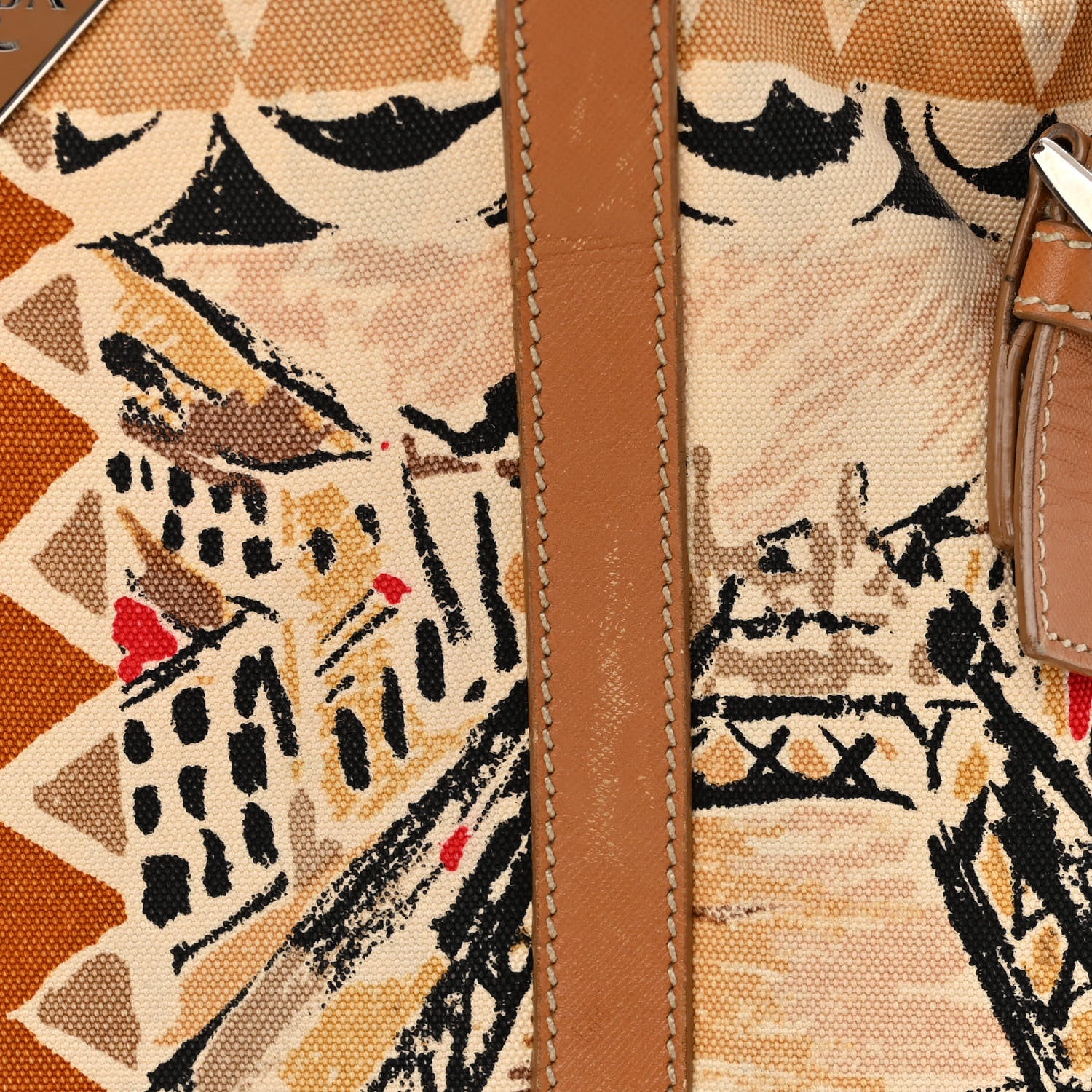 Prada Canvas Canapa Stampata Tote Kaki Venezia 14 of 14
