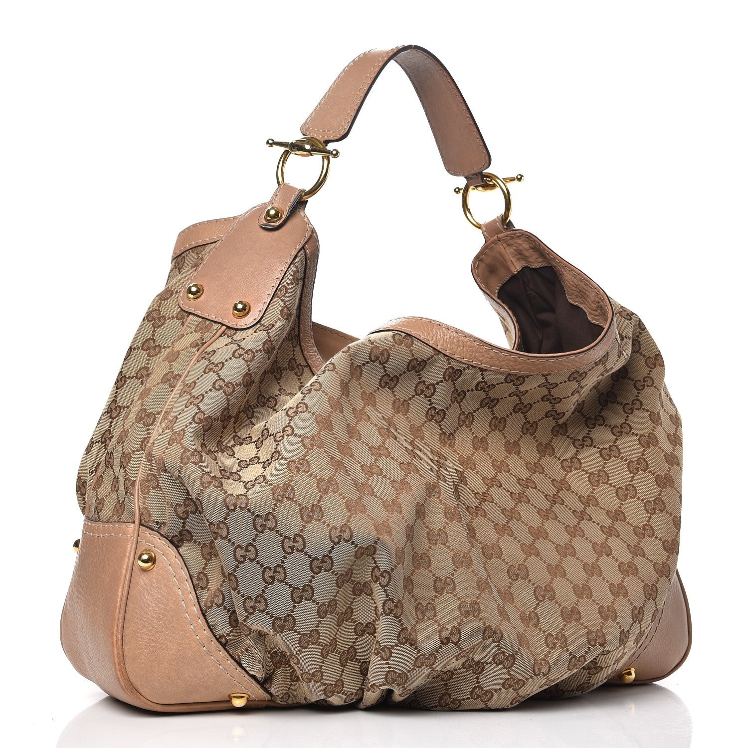 Gucci Monogram Large Jockey Hobo Beige 3 of 12