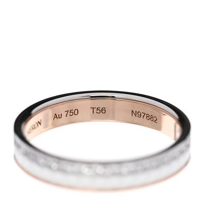 Boucheron 18K Pink White Gold Ceramic Diamond Quatre Classique Wedding Band Ring 56 7.75 6 of 7