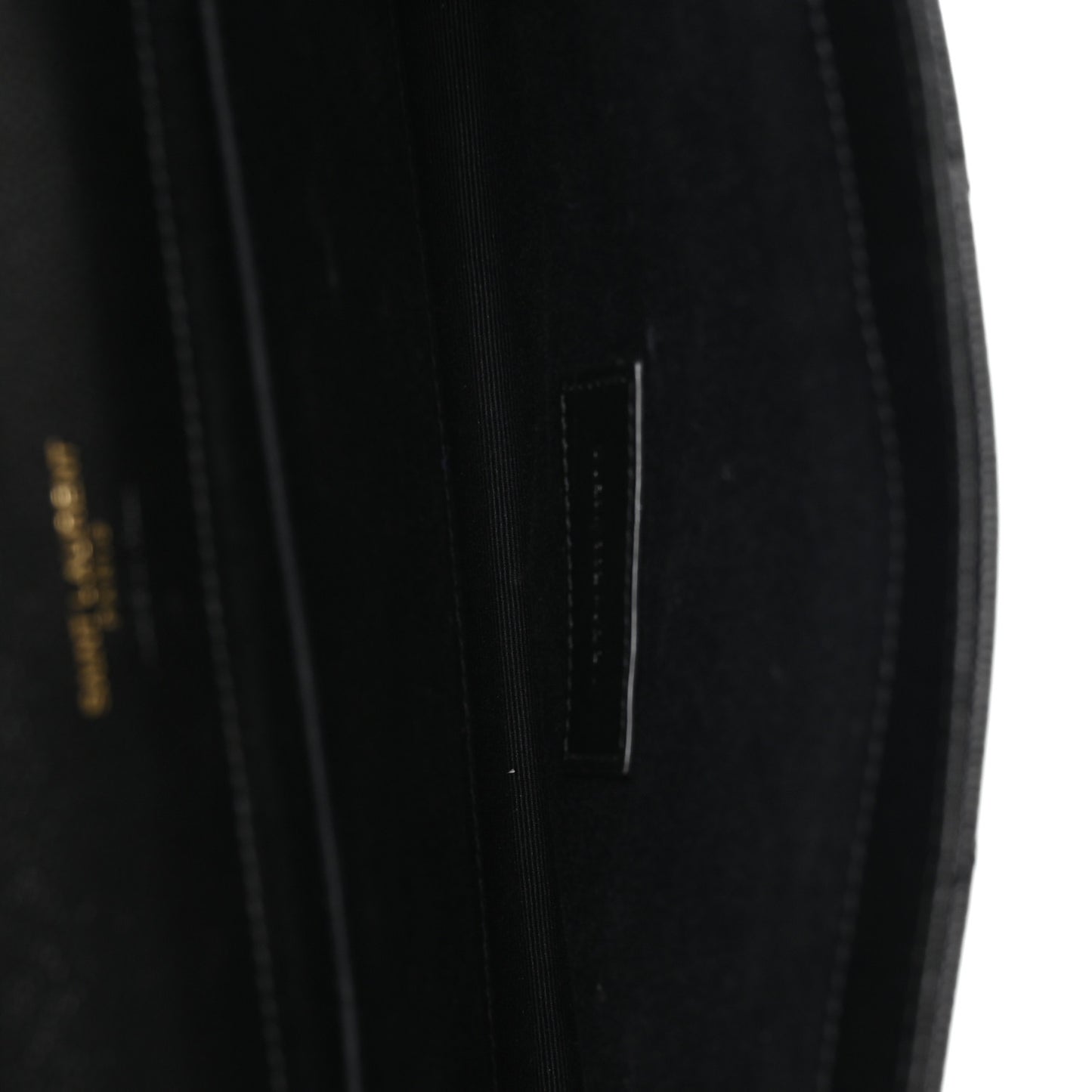 Grain De Poudre Matelasse Chevron Monogram Envelope Clutch Black