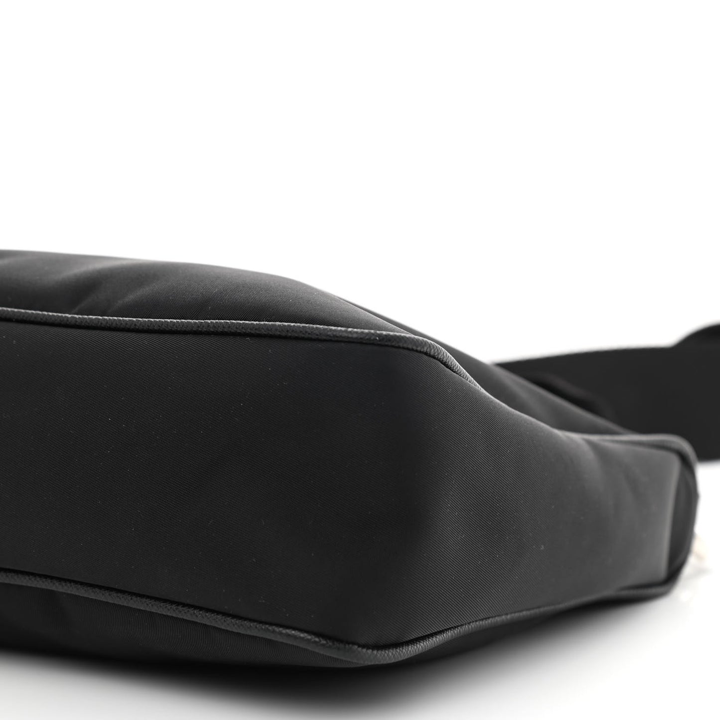 Tessuto Nylon Saffiano Pocket Zippered Shoulder Bag Black