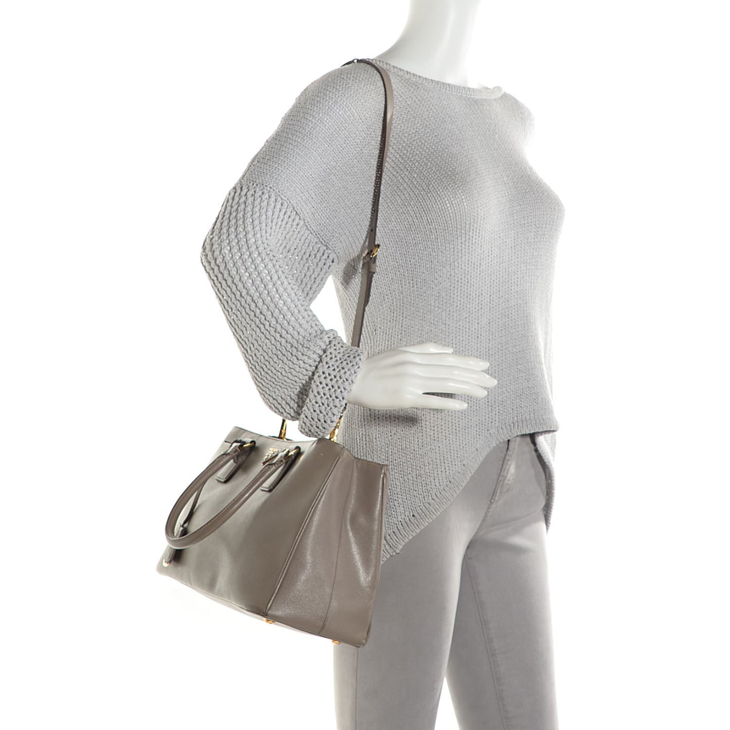Saffiano Lux Small Tote Argilla