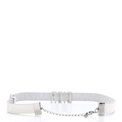 Christian Dior Calfskin Star Dior Logo Choker Necklace White 3 of 5