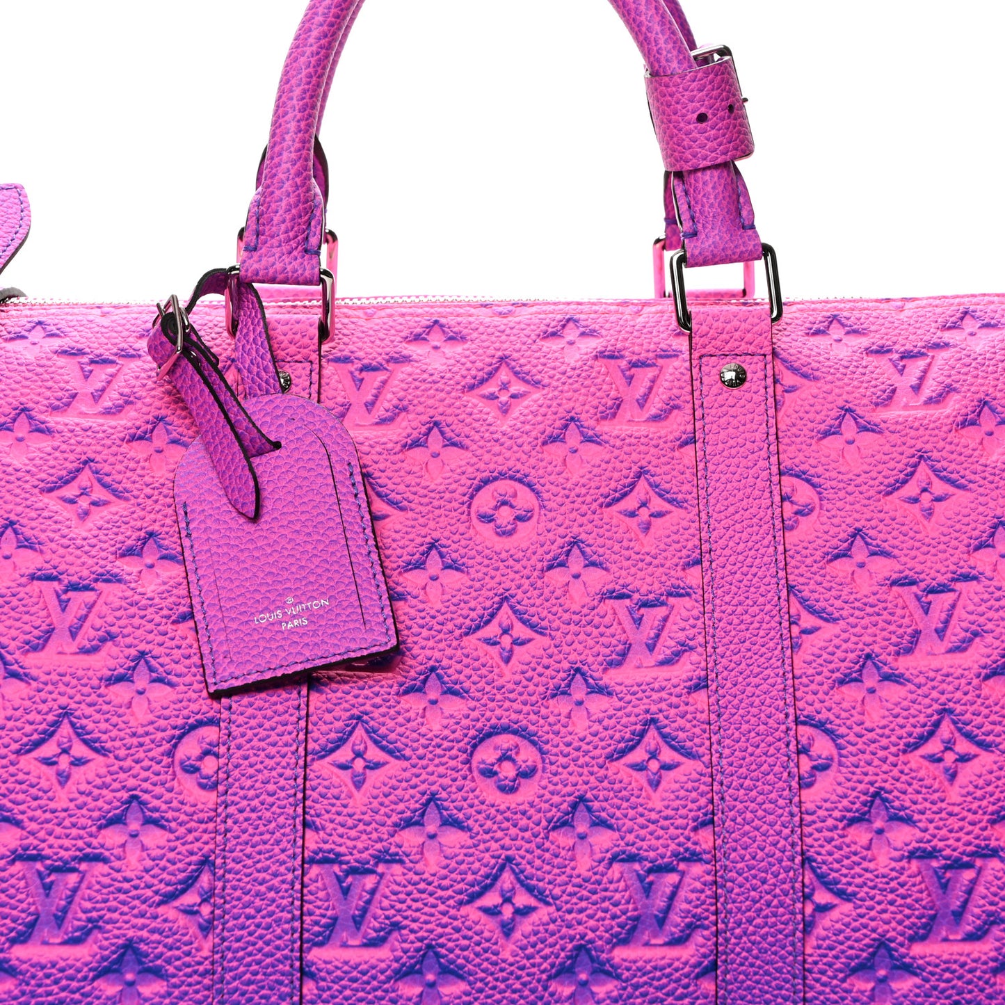 Taurillon Illusion Keepall Bandouliere 50 Bleu Rose