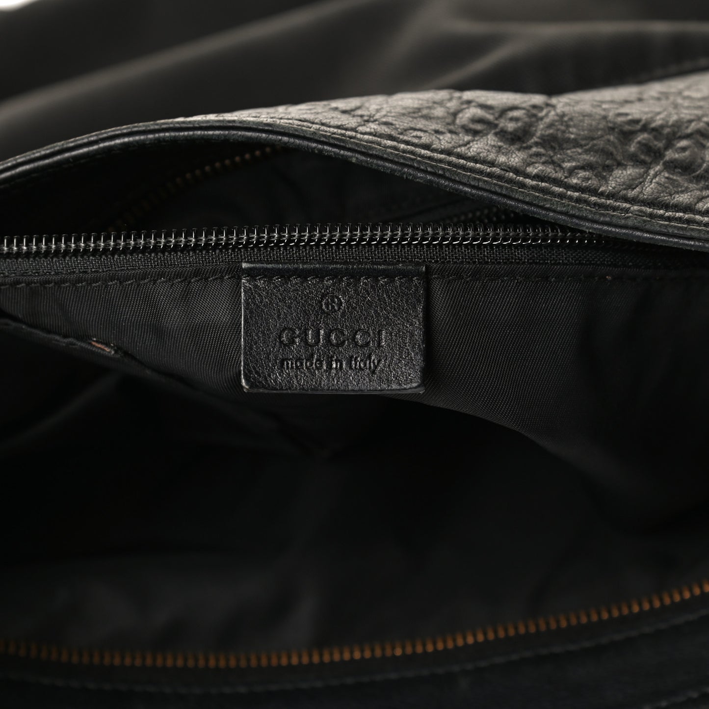 Guccissima Nylon Messenger Bag Black