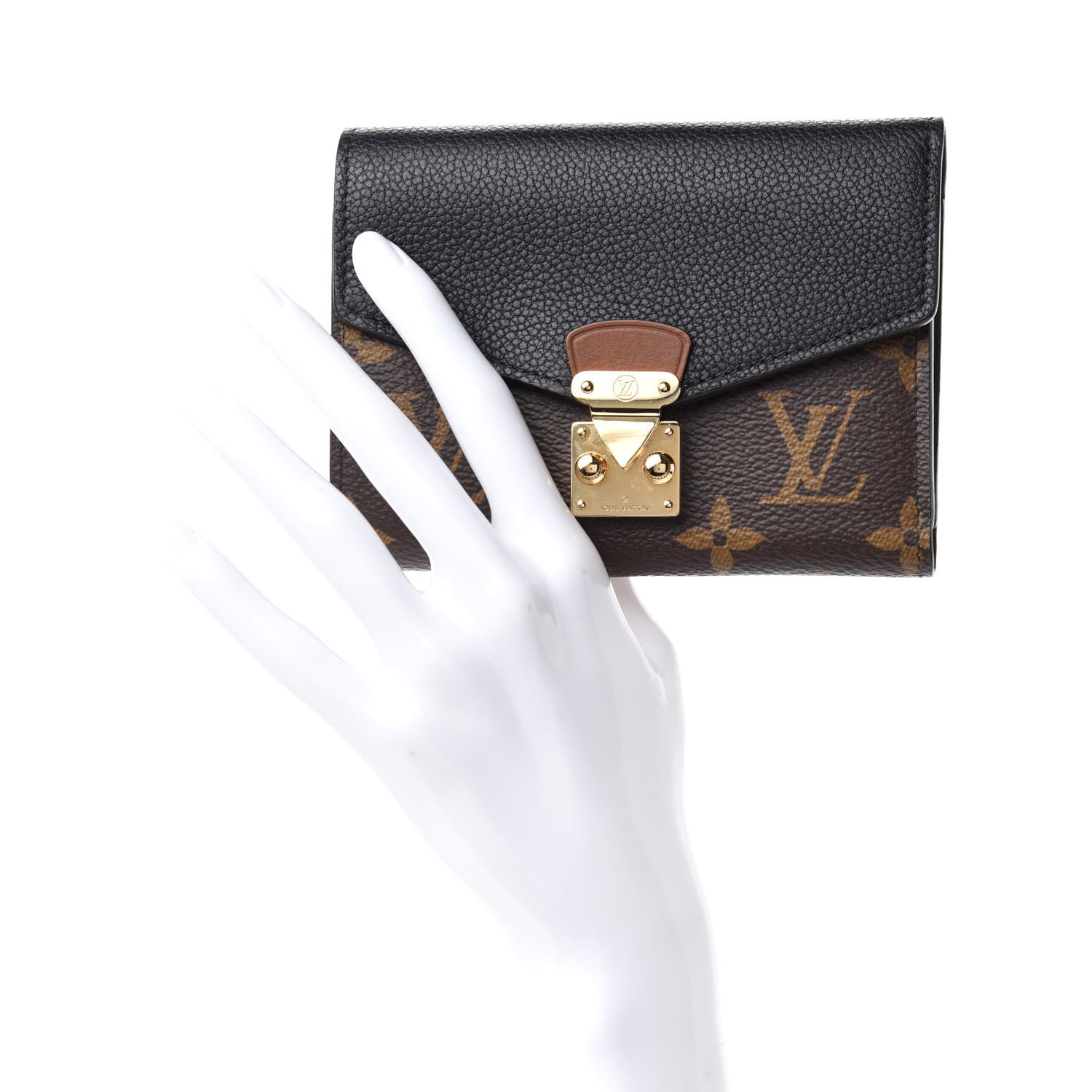 Louis Vuitton Monogram Pallas Compact Wallet NM Black 2 of 7