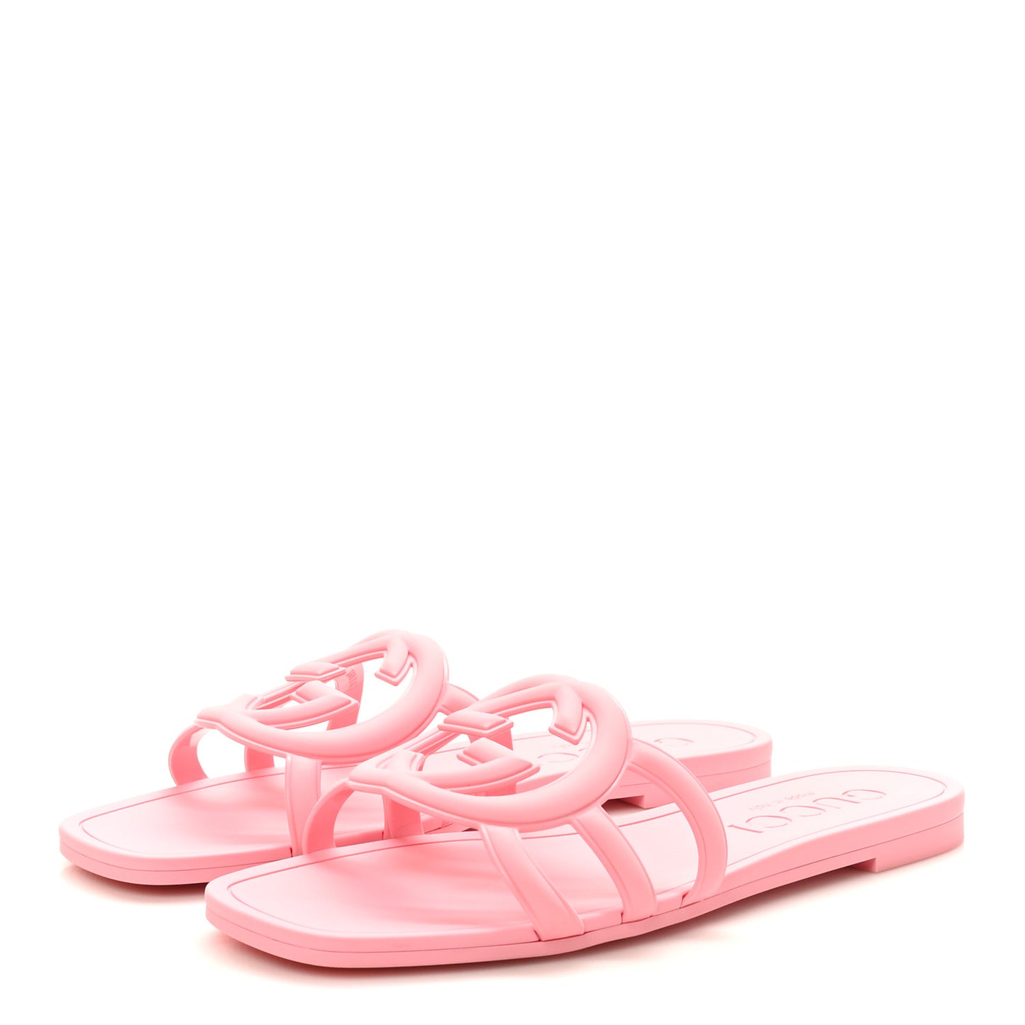Rubber Interlocking G Womens Slide Sandals 37 Wild Rose