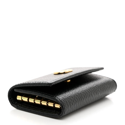 Gucci Pebbled Calfskin GG Marmont 6 Key Holder Black 4 of 7