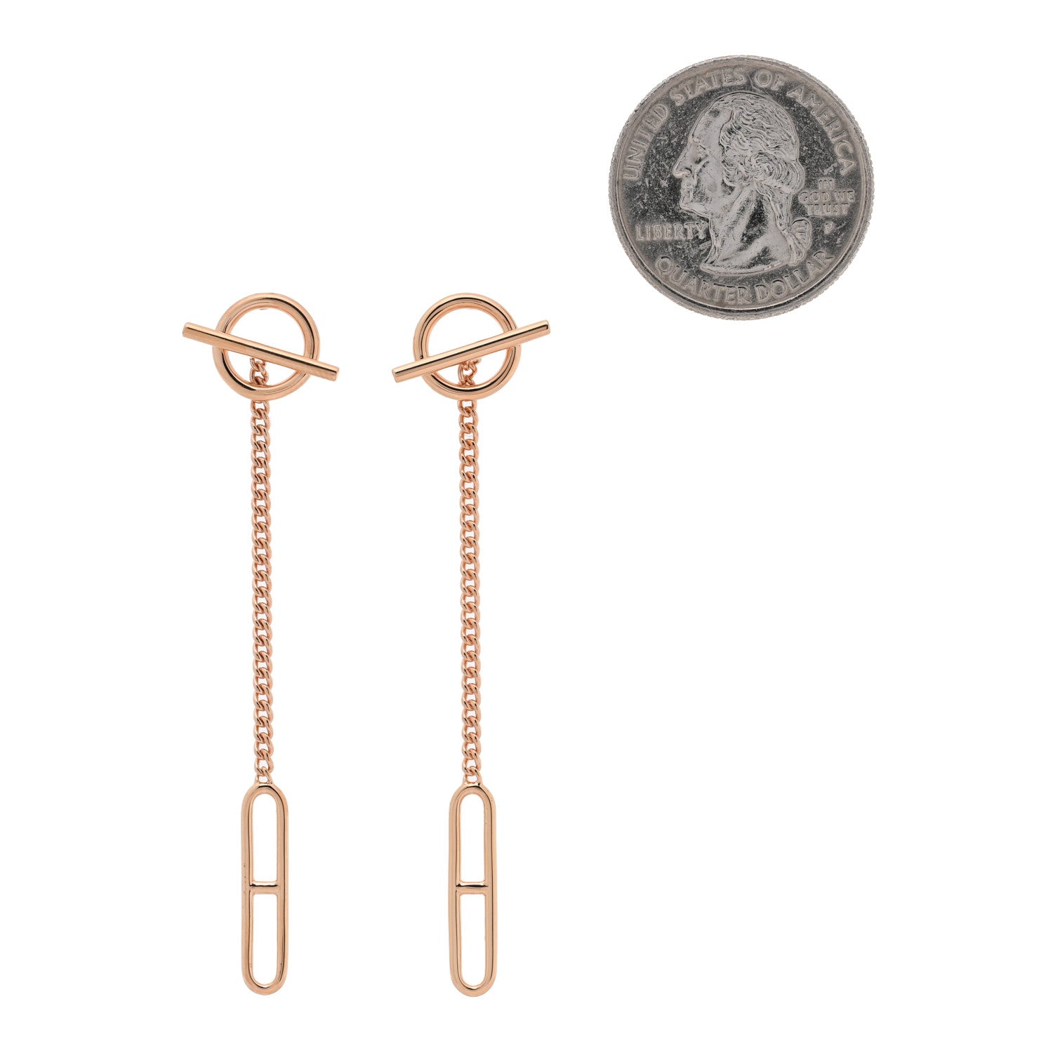 Hermes 18K Rose Gold Echappee Earrings 2 of 4