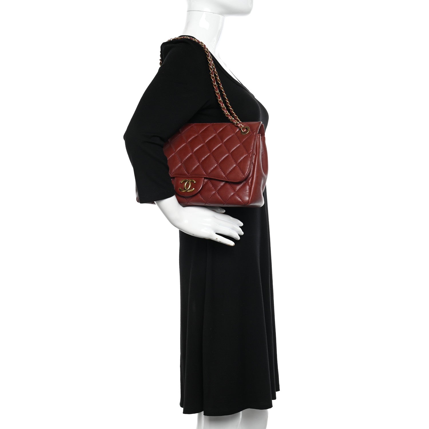Chanel Calfskin Large Blizzard Zip Top Flap Bag Burgundy 2 of 12