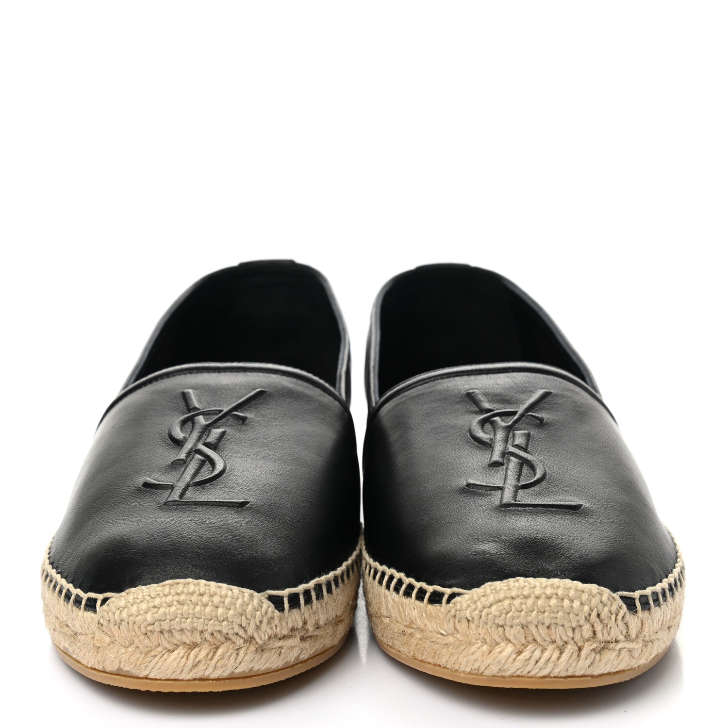 Saint Laurent Lambskin Monogram Espadrilles 41 Black 4 of 9