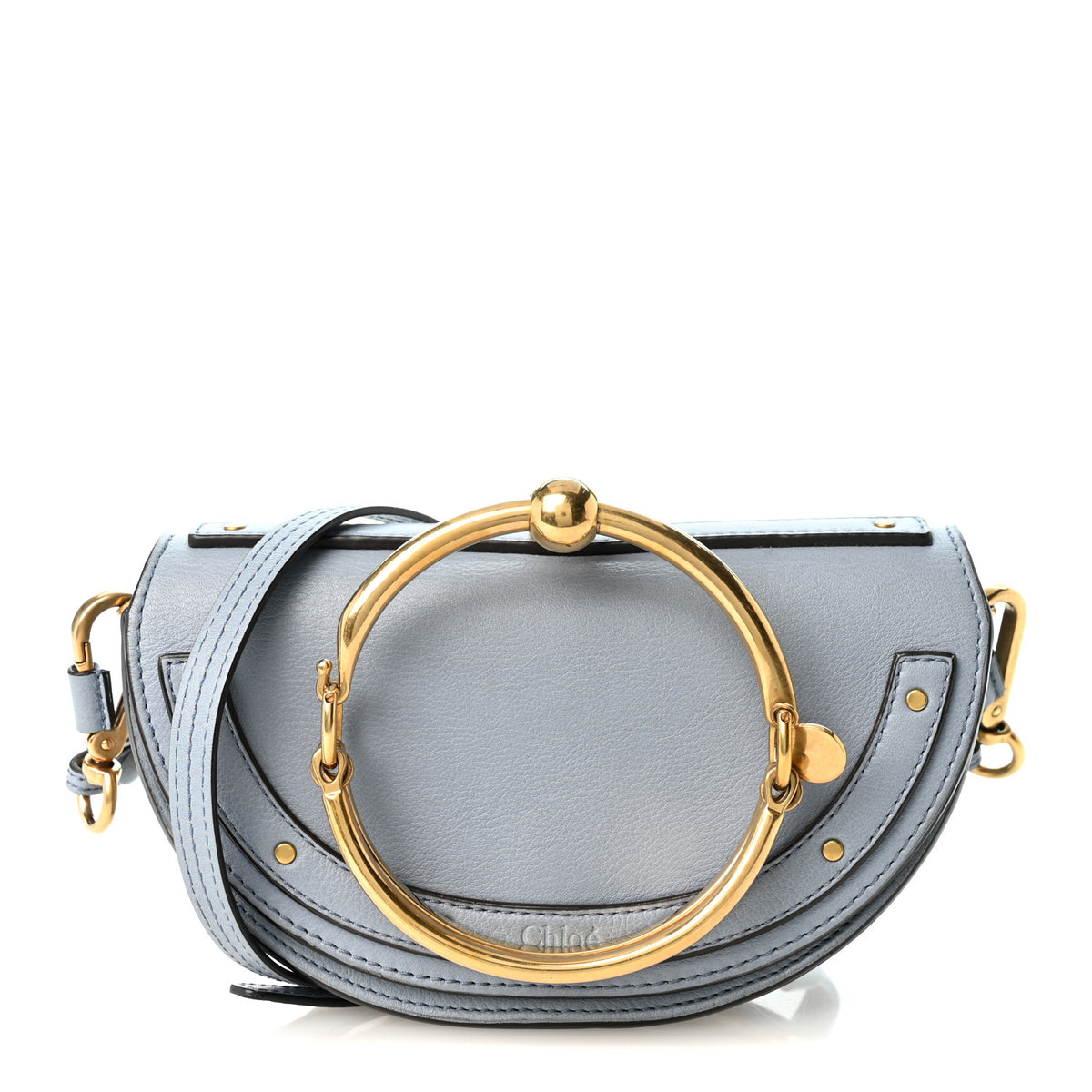 Chloe Calfskin Small Nile Bracelet Minaudiere Bag Washed Blue 1 of 9