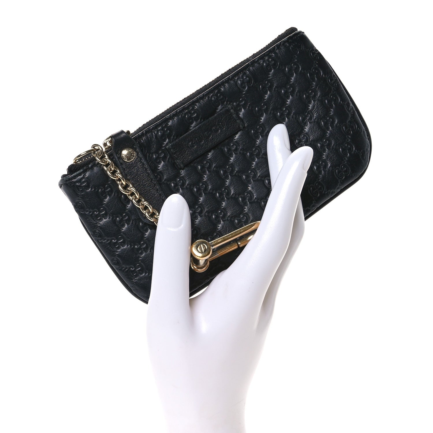 Gucci Microguccissima Key Ring Coin Case Black 2 of 8