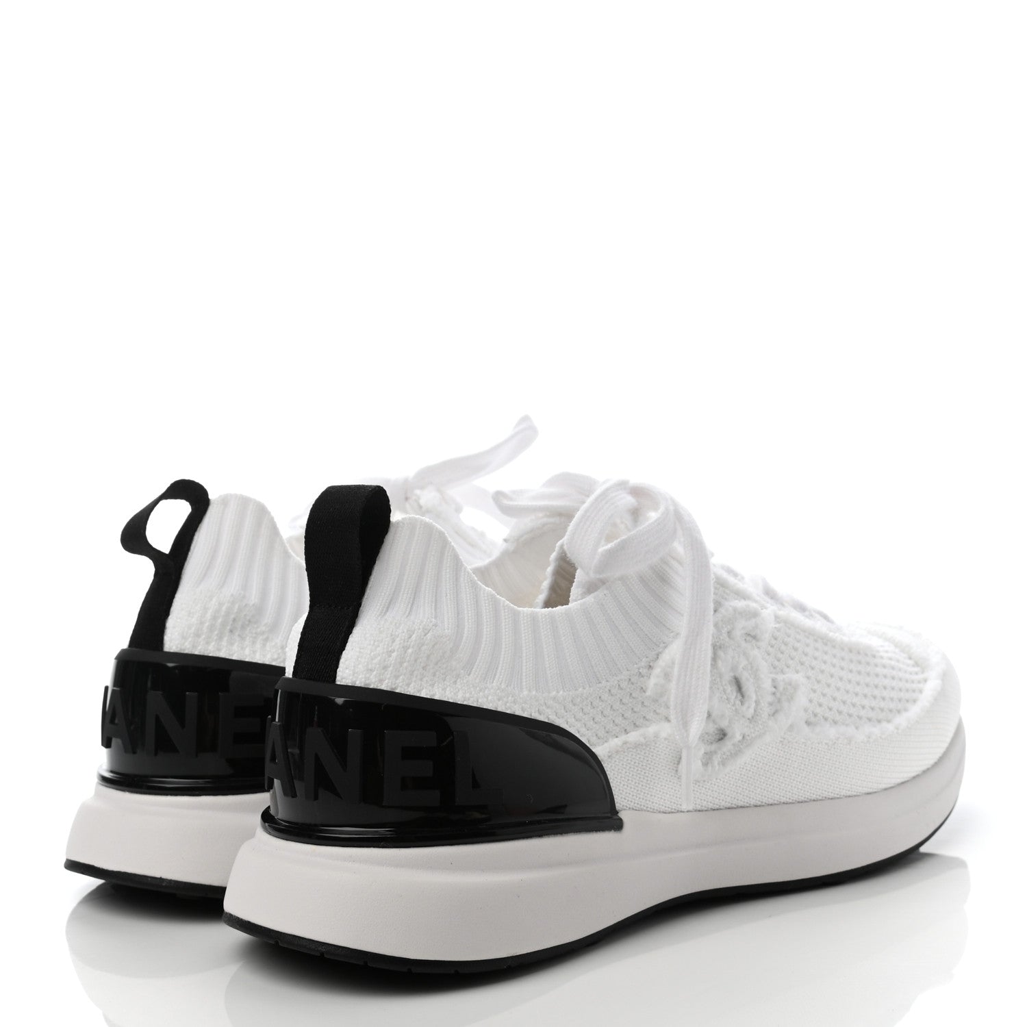 Chanel Fabric Logo Sneakers 39.5 White 4 of 7
