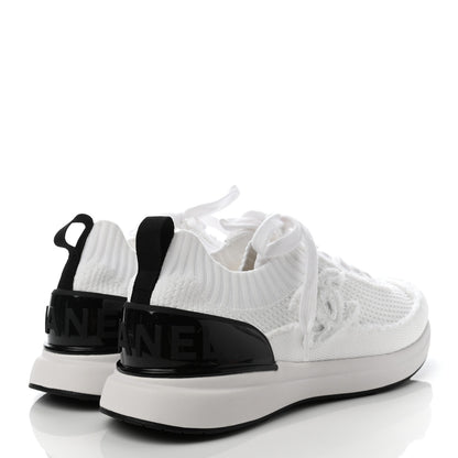 Chanel Fabric Logo Sneakers 39.5 White 4 of 7