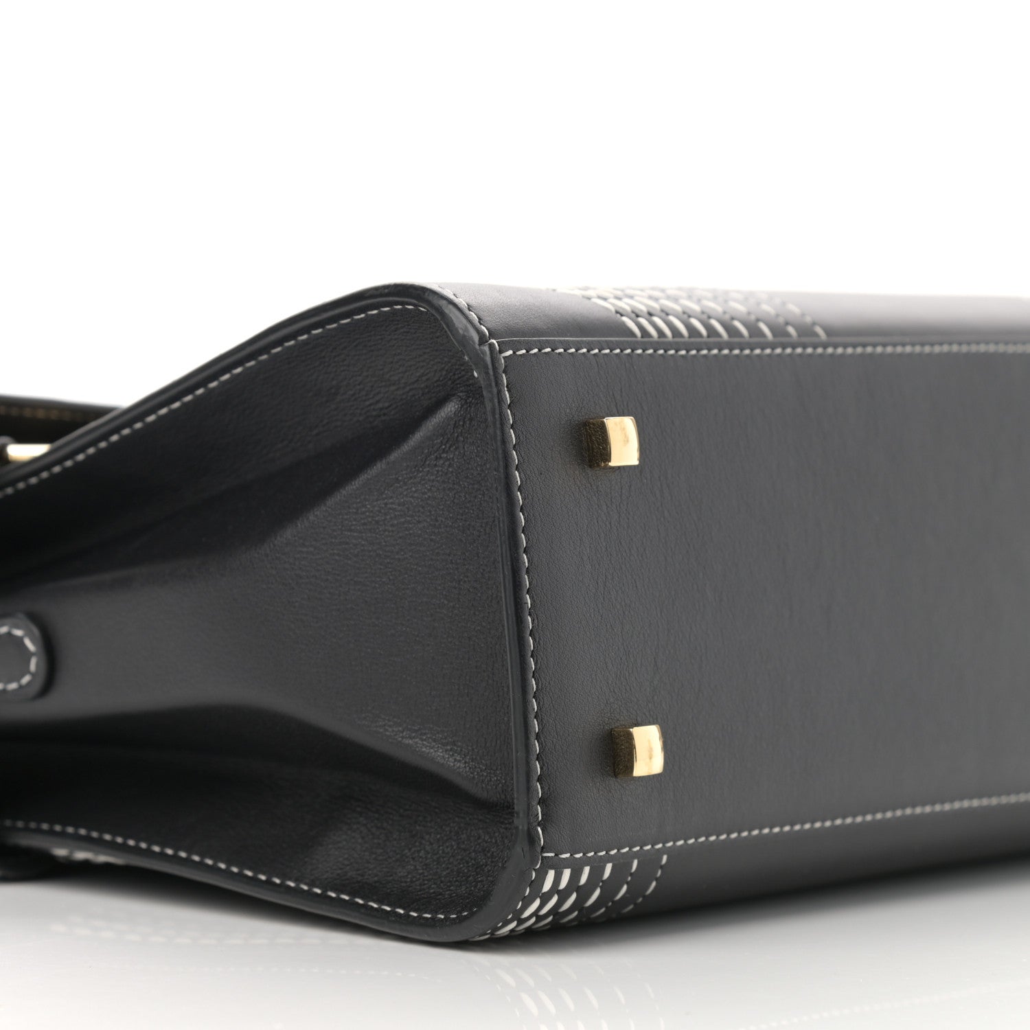 Delvaux Calfskin Stitch MM Tempete Satchel Black 8 of 10
