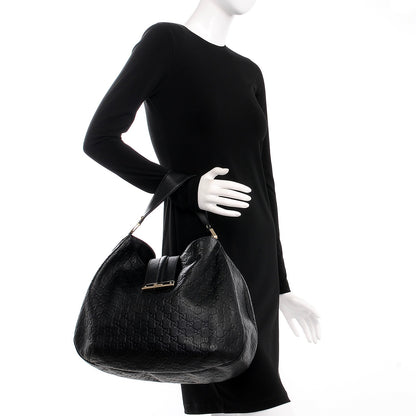 Gucci Guccissima Large New Ladies Web Hobo Black 2 of 8