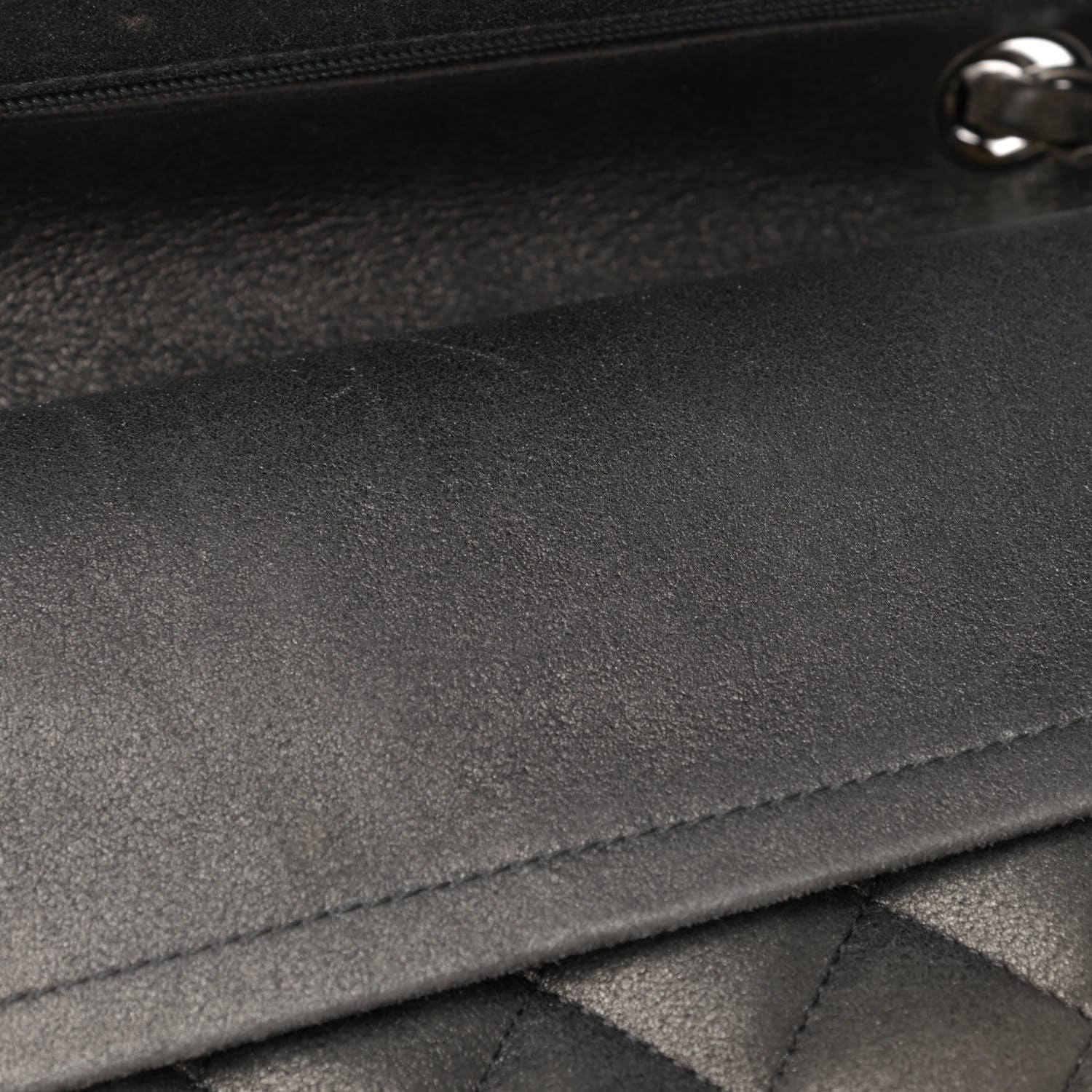 Chanel Metallic Lambskin Quilted Medium Double Flap Pewter 16 of 17