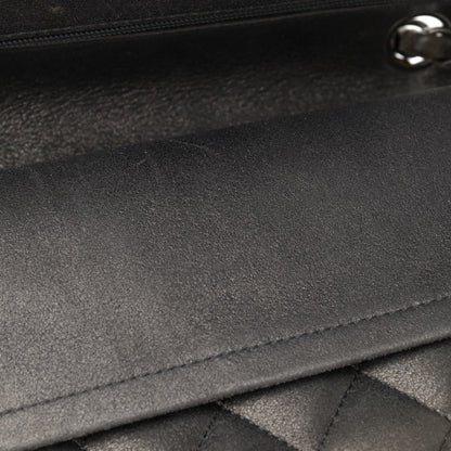 Chanel Metallic Lambskin Quilted Medium Double Flap Pewter 16 of 17