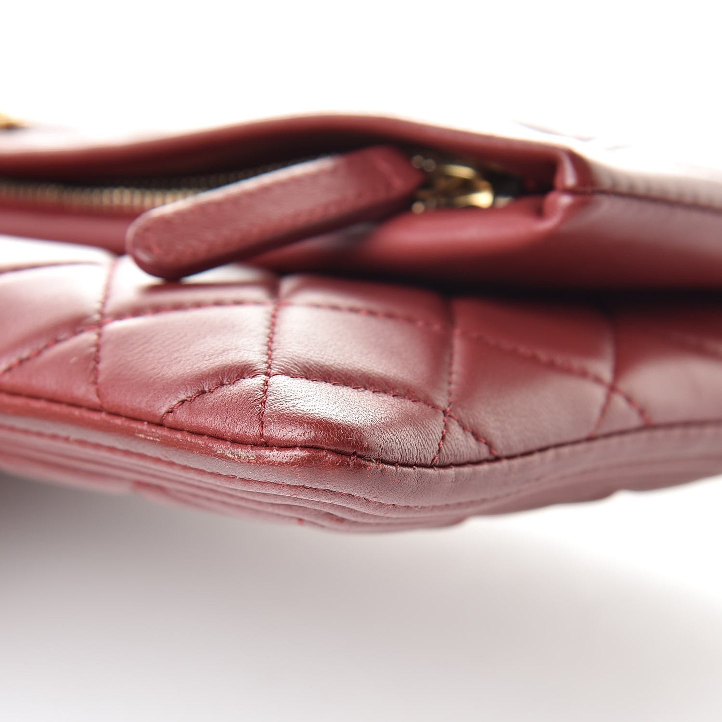 Lambskin Quilted Beauty CC Boy Clutch Red