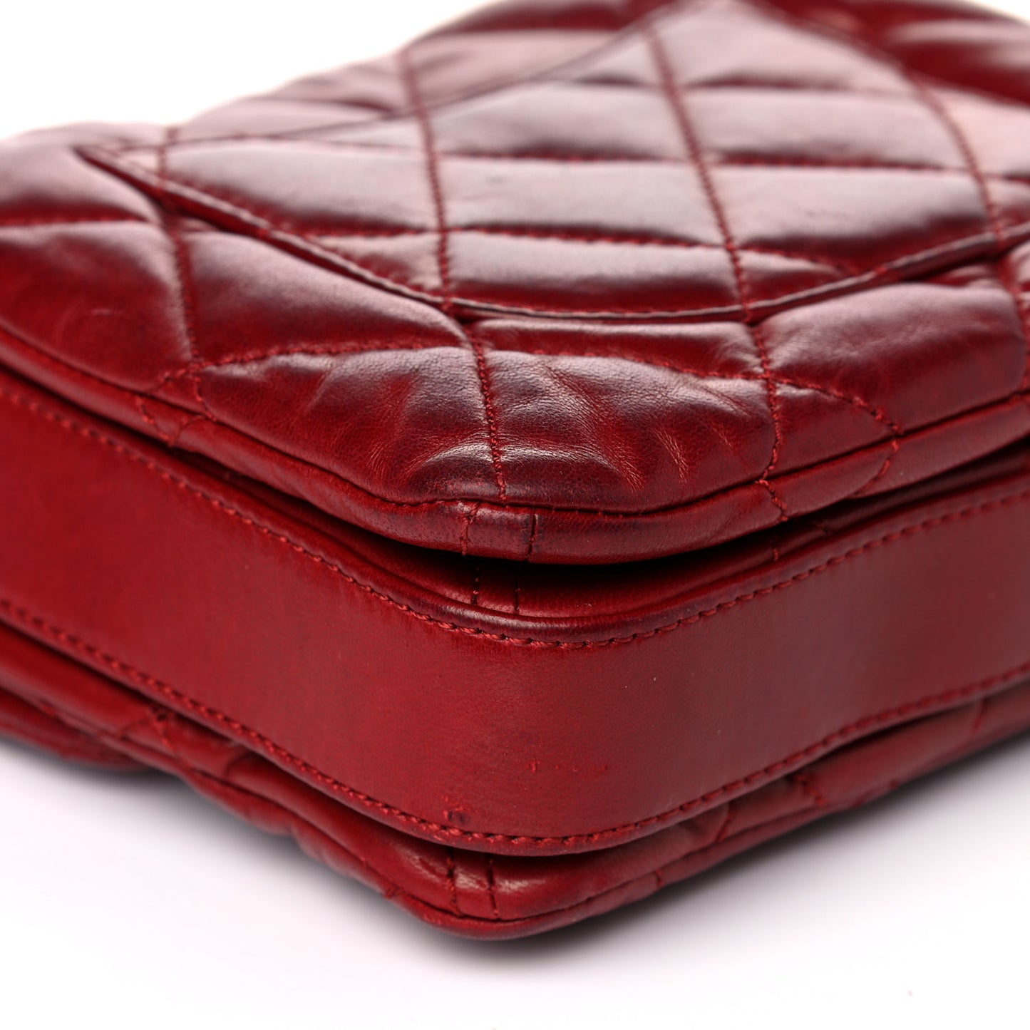 Lambskin Quilted Mini Chanel 3 Flap Red