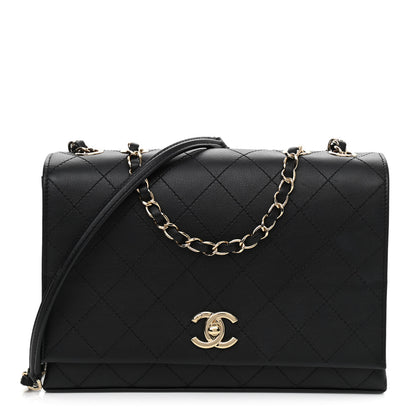 Chanel Calfskin Stitched Large Flap Black 1 of 10