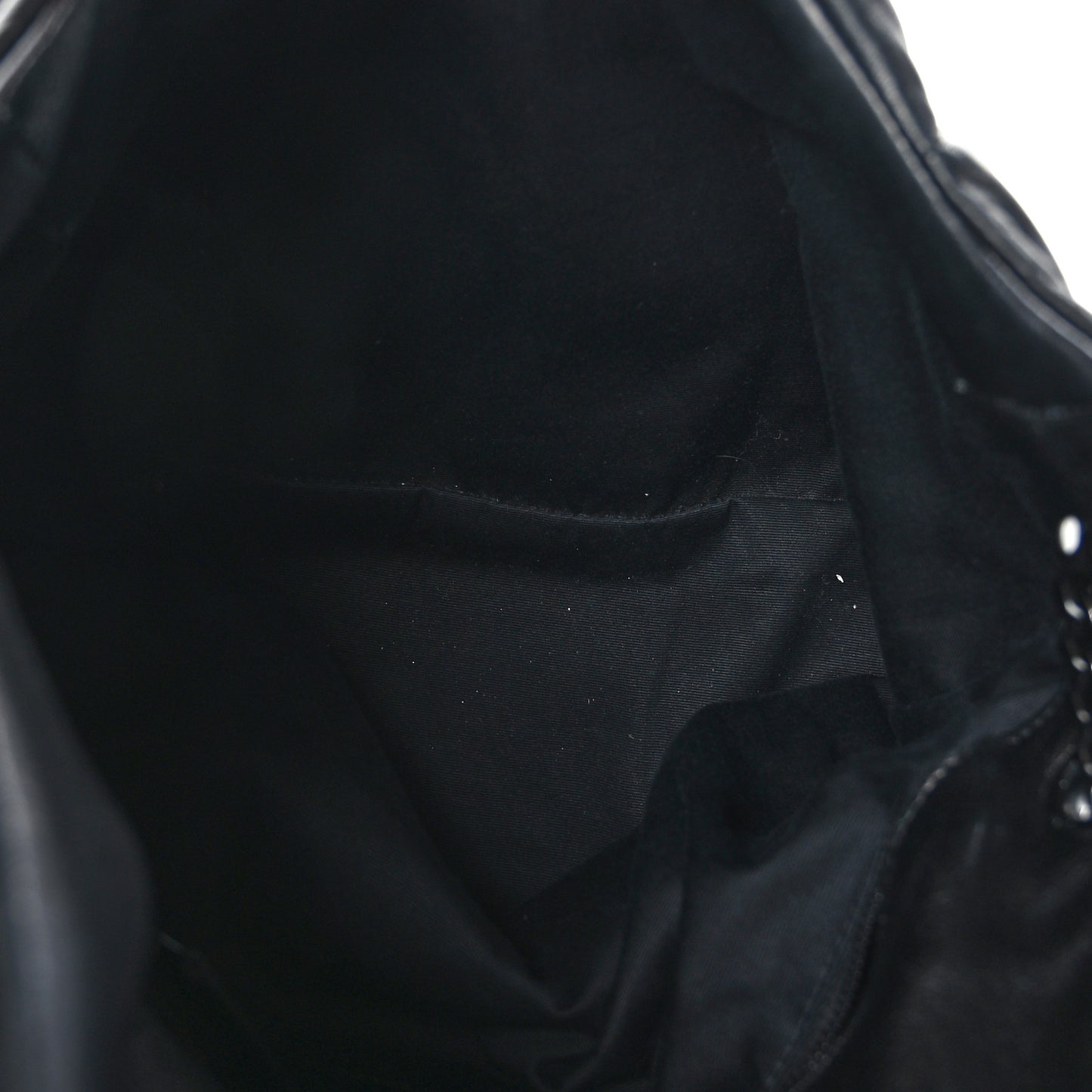 Lambskin Quilted Monogram Monochrome Medium Loulou Puffer Chain Satchel Black