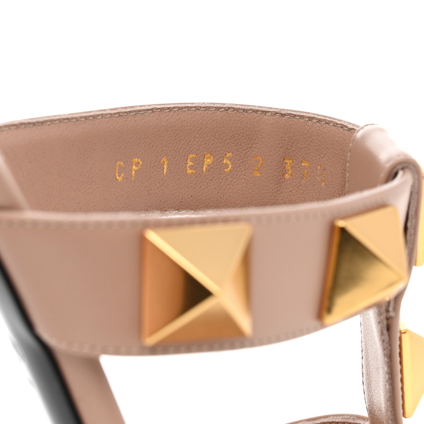 Calfskin Roman Stud 60mm Slide Sandals 37.5 Rose Cannelle