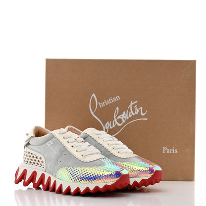 Christian Louboutin Calfskin Suede Patent Psychedelic Womens Loubishark Sneakers 35 Multicolor 8 of 8