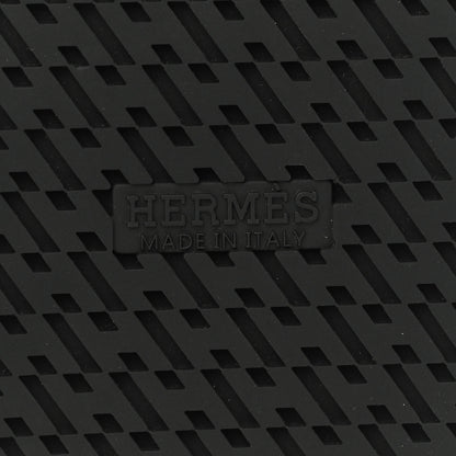Hermes Veau Indios Woolskin Mens Chypre Sandals 44 Black Ecru 7 of 10