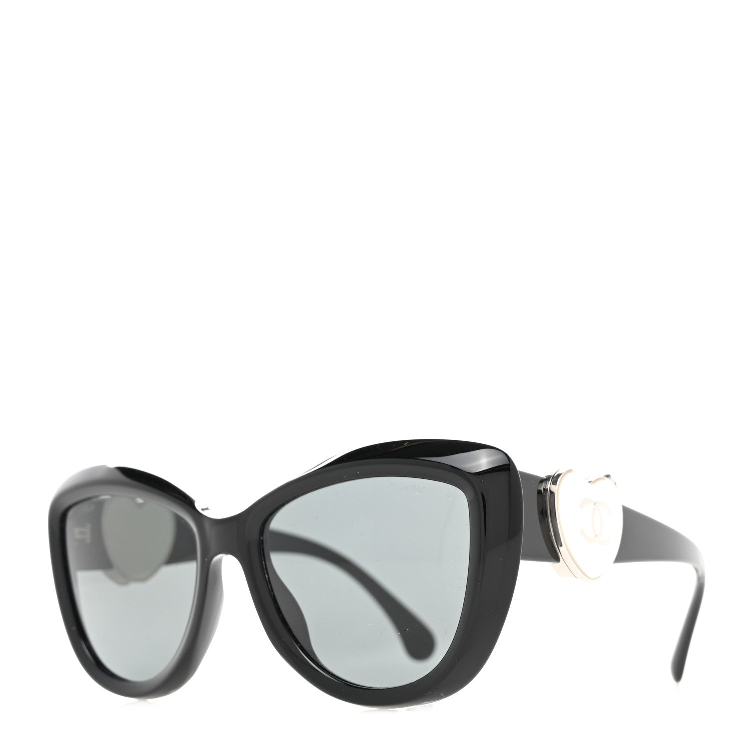 Chanel Acetate Enamel Heart Butterfly Sunglasses 5517 Black 1 of 8