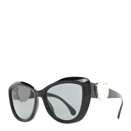 Chanel Acetate Enamel Heart Butterfly Sunglasses 5517 Black 1 of 8