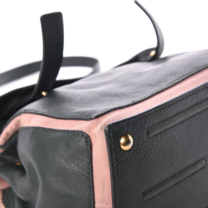 Saint Laurent Calfskin Canvas Small Muse Two Dark Green Pink 9 of 12