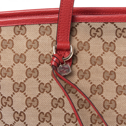 Gucci Monogram Bree Zippered Tote Beige Red 7 of 8
