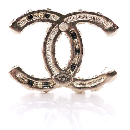 Chanel Resin Pearl CC Dazzling Domino Earrings Gold Black 4 of 5