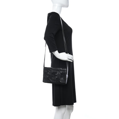 Bottega Veneta Paper Calfskin Maxi Intreccio Cassette Crossbody Bag Black 2 of 9