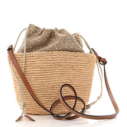 Loewe Calfskin Raffia Bucket Bag Natural Tan 2 of 10