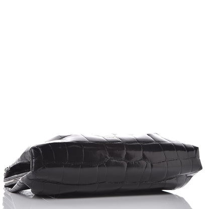 Valentino Garavani Crocodile Crystal Pearl Clutch Black 4 of 7