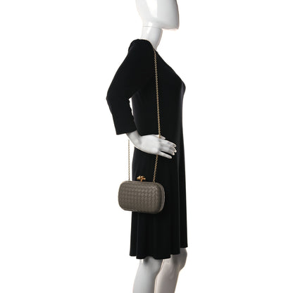 Bottega Veneta Nappa Intrecciato Chain Knot Clutch Steel 2 of 9