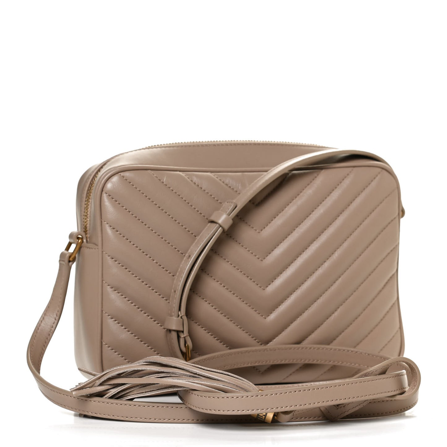 Calfskin Matelasse Monogram Lou Camera Bag Dark Beige