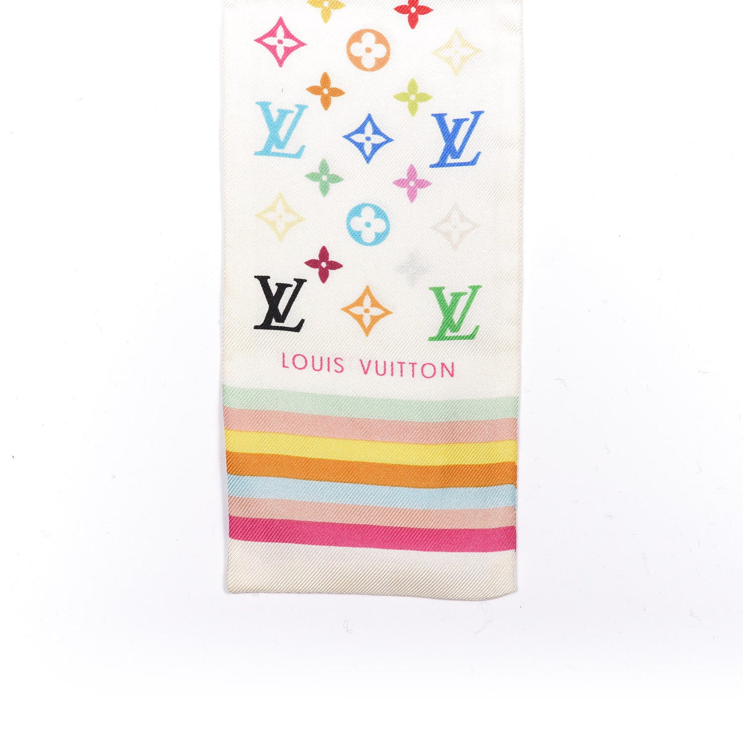 Silk Monogram Multicolor Bandeau White