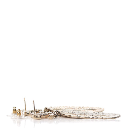 Chanel Feather CC Drop Earrings Gold 4 of 8