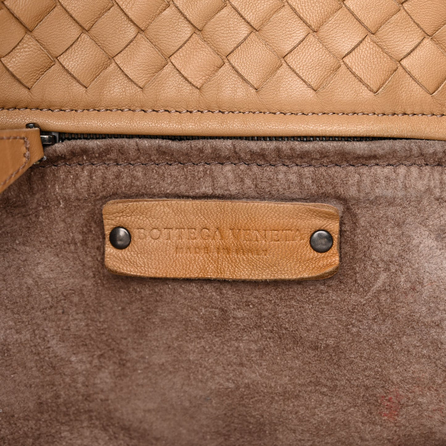 Nappa Intrecciato Large Cesta Tote Camel