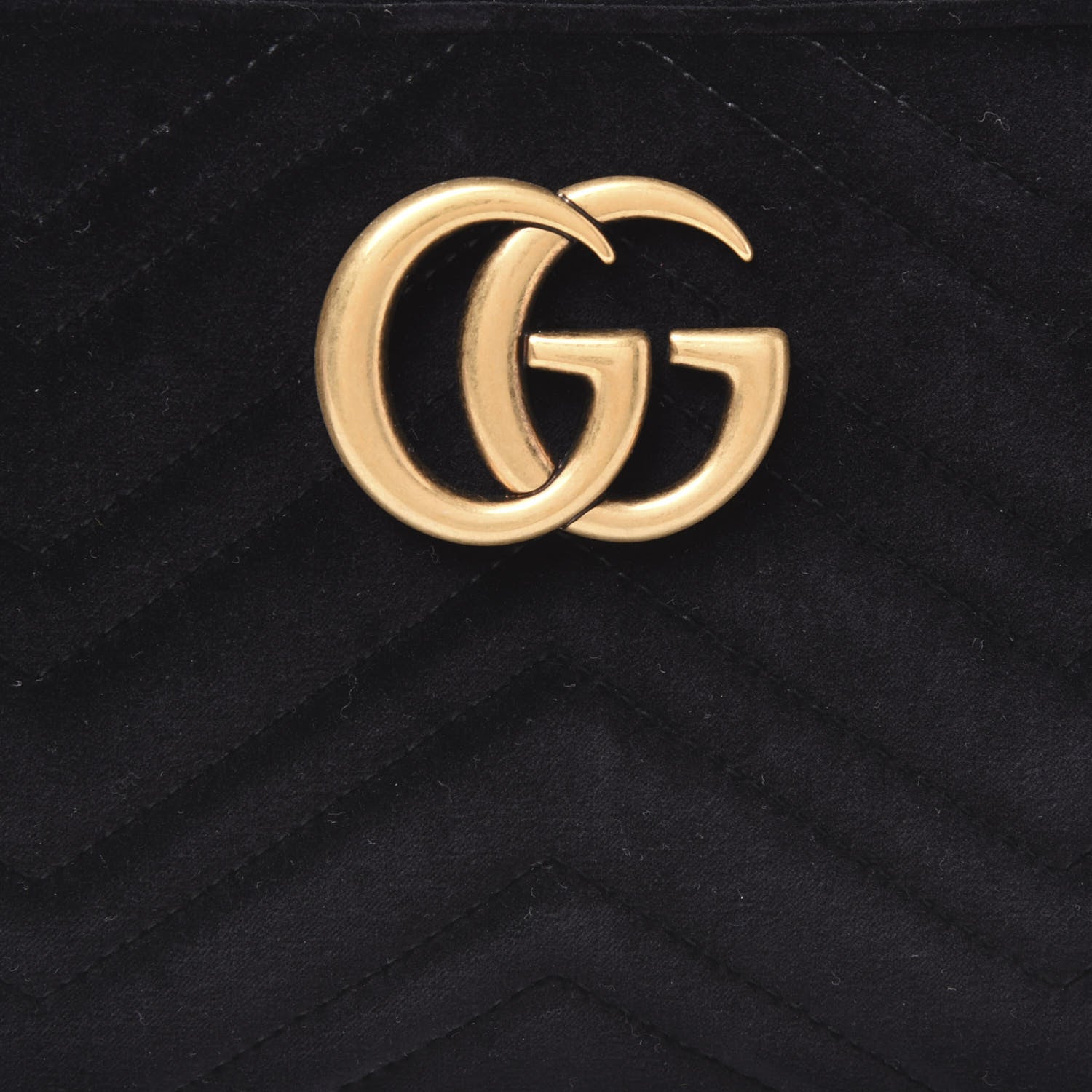 Gucci Velvet Matelasse Small GG Marmont Chain Shoulder Bag Black 9 of 9