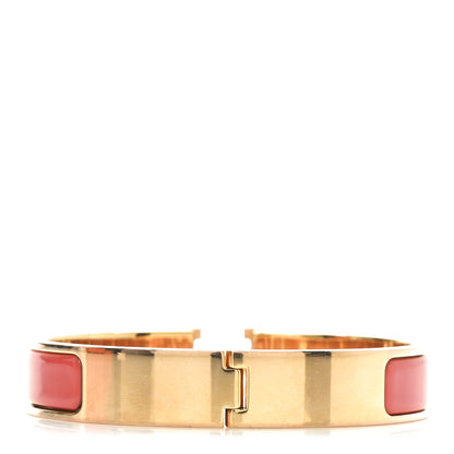 Hermes Enamel Narrow Clic Clac H Bracelet GM Rose Patch 3 of 5