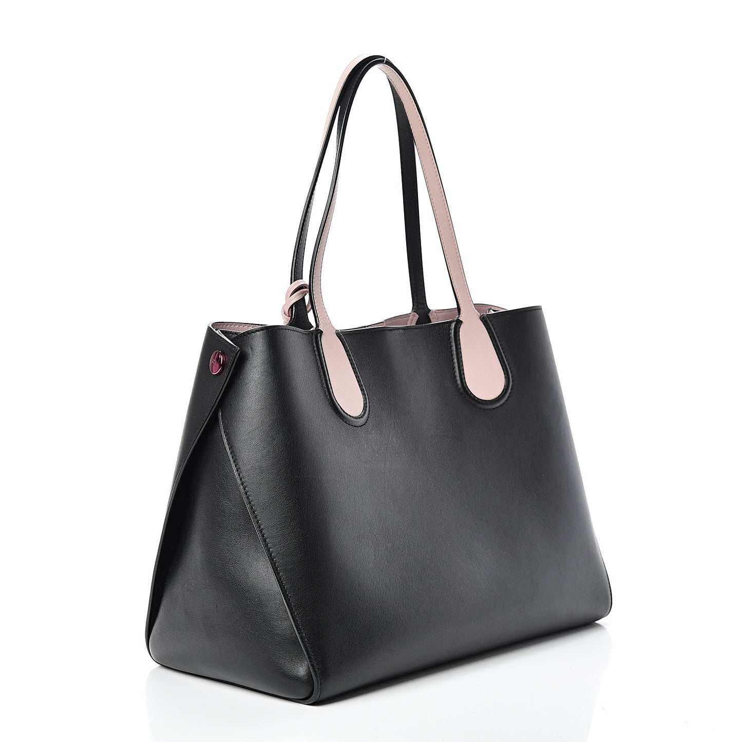 Calfskin Small Addict Shopping Tote Black Pink