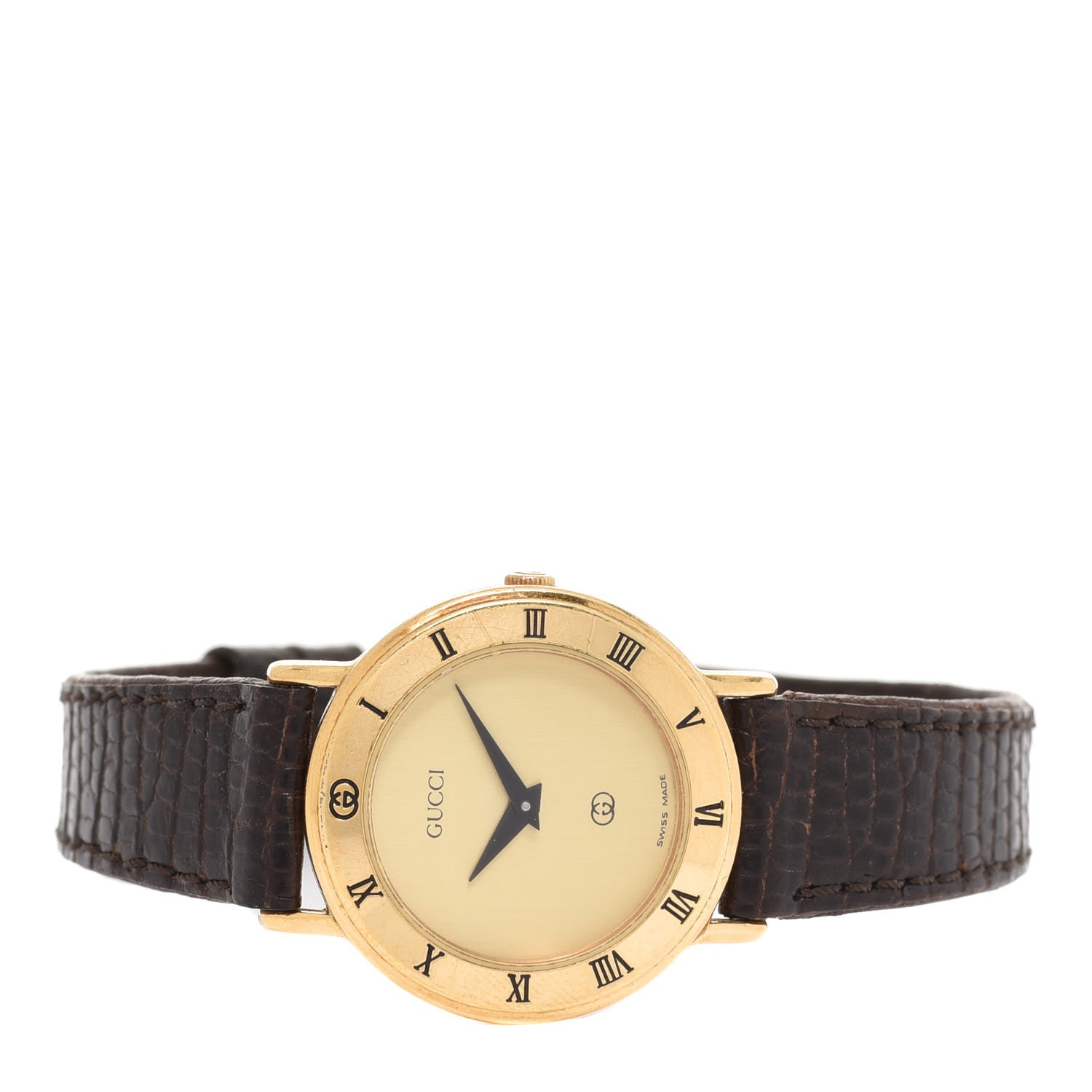 Gucci Stainless Steel Lizard 26mm 3000L Quartz Watch Gold 2 of 4