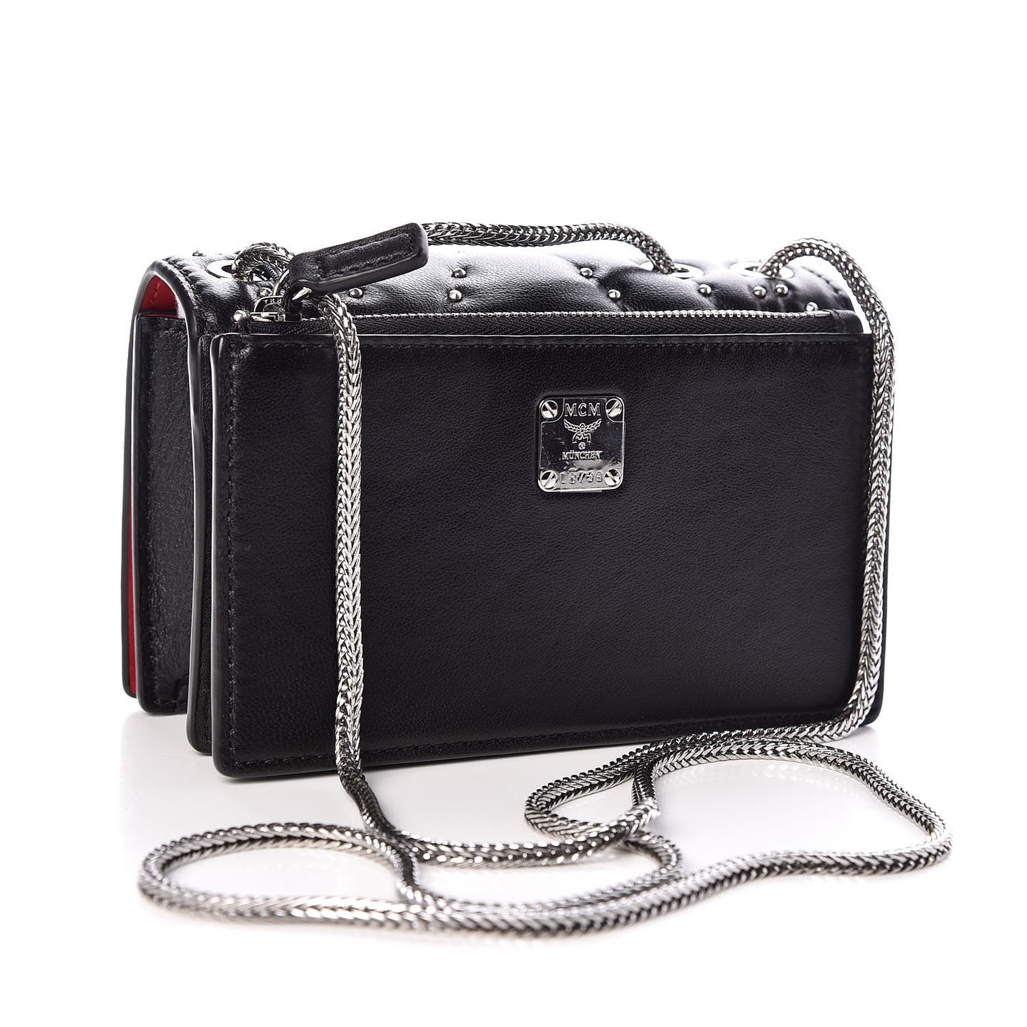 Lambskin Diamond Disco Mini Flap Crossbody Bag Black