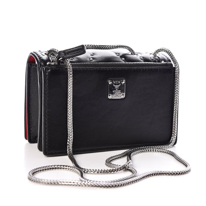 MCM Lambskin Diamond Disco Mini Flap Crossbody Bag Black 3 of 10